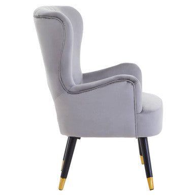 Orsina Loretta Grey Velvet Dining Chair – Modern Cut Out Back Design