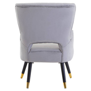 Orsina Loretta Grey Velvet Dining Chair – Modern Cut Out Back Design