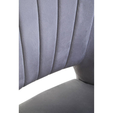 Orsina Loretta Grey Velvet Dining Chair – Modern Cut Out Back Design