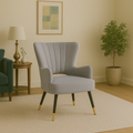Orsina Loretta Grey Velvet Dining Chair – Modern Cut Out Back Design