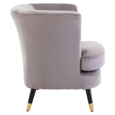 Orsina Loretta Mink Velvet Accent Chair – Scalloped Back Armchair