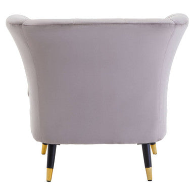 Orsina Loretta Mink Velvet Accent Chair – Scalloped Back Armchair