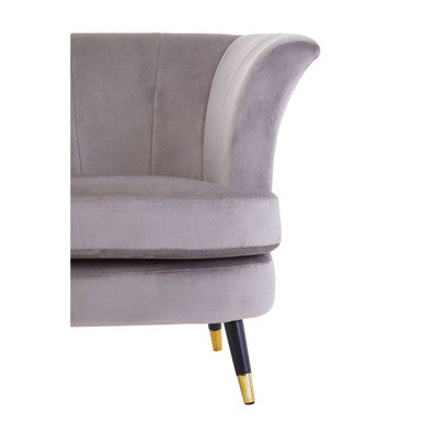 Orsina Loretta Mink Velvet Accent Chair – Scalloped Back Armchair