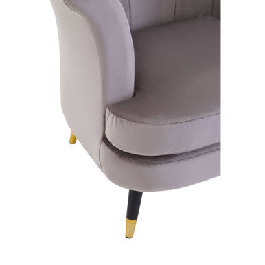 Orsina Loretta Mink Velvet Accent Chair – Scalloped Back Armchair