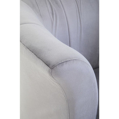 Orsina Loretta Grey Velvet Accent Chair – Scalloped Back Armchair