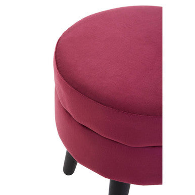 Orsina Loretta Wine Velvet Stool – Compact Luxury Footstool & Seat