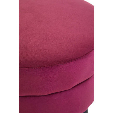 Orsina Loretta Wine Velvet Stool – Compact Luxury Footstool & Seat