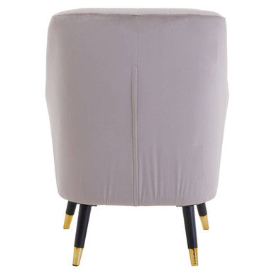 Orsina Loretta Mink Velvet Accent Chair | Channel Back with Gold Tips