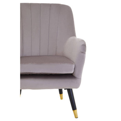 Orsina Loretta Mink Velvet Accent Chair | Channel Back with Gold Tips