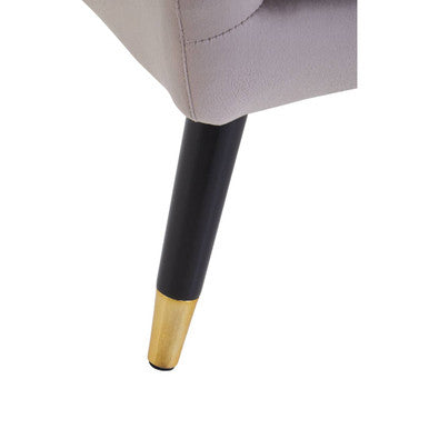 Orsina Loretta Mink Velvet Accent Chair | Channel Back with Gold Tips