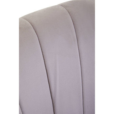 Orsina Loretta Mink Velvet Accent Chair | Channel Back with Gold Tips