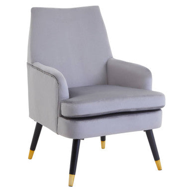 Orsina Loretta Grey Velvet Accent Chair – Modern Mink Armchair