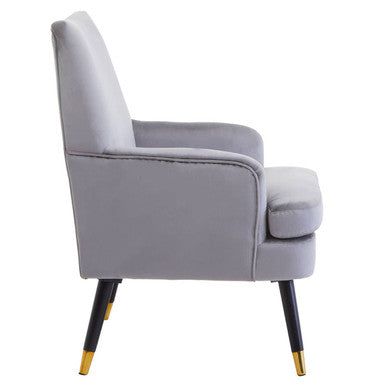 Orsina Loretta Grey Velvet Accent Chair – Modern Mink Armchair