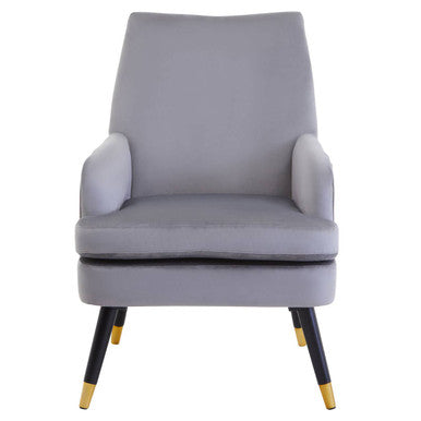 Orsina Loretta Grey Velvet Accent Chair – Modern Mink Armchair