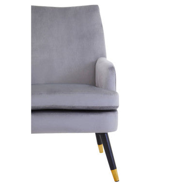 Orsina Loretta Grey Velvet Accent Chair – Modern Mink Armchair
