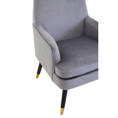 Orsina Loretta Grey Velvet Accent Chair – Modern Mink Armchair