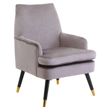 Orsina Loretta Mink Velvet Accent Chair | Modern Armchair with Gold Tips