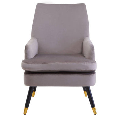 Orsina Loretta Mink Velvet Accent Chair | Modern Armchair with Gold Tips