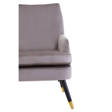 Orsina Loretta Mink Velvet Accent Chair | Modern Armchair with Gold Tips