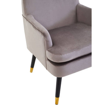 Orsina Loretta Mink Velvet Accent Chair | Modern Armchair with Gold Tips