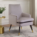 Orsina Loretta Mink Velvet Accent Chair | Modern Armchair with Gold Tips