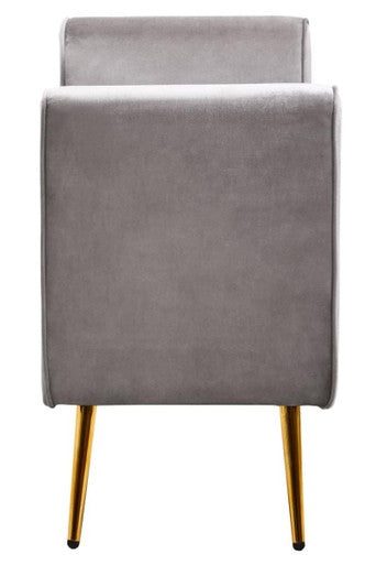 Orsina Loretta Grey Velvet Ottoman Storage Bench | Tufted Seating