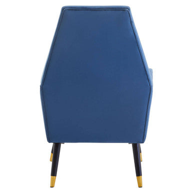 Orsina Loretta Midnight Blue Velvet Accent Chair with Button Detail