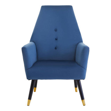 Orsina Loretta Midnight Blue Velvet Accent Chair with Button Detail