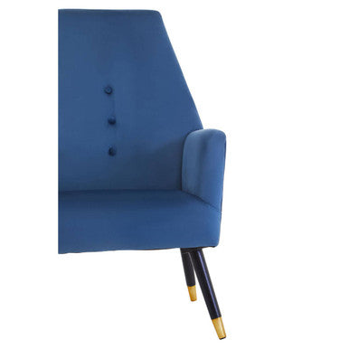 Orsina Loretta Midnight Blue Velvet Accent Chair with Button Detail