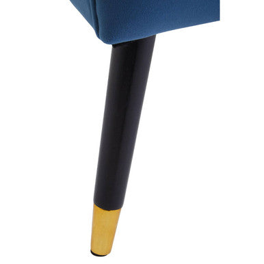 Orsina Loretta Midnight Blue Velvet Accent Chair with Button Detail