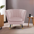 Orsina Loretta Dusky Pink Velvet Shell Accent Chair with Gold Tips