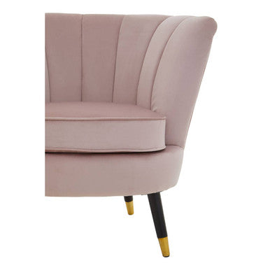 Orsina Loretta Dusky Pink Velvet Shell Accent Chair with Gold Tips