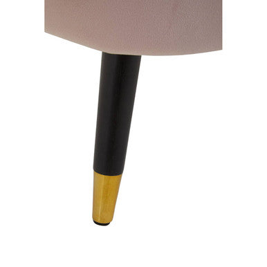 Orsina Loretta Dusky Pink Velvet Shell Accent Chair with Gold Tips