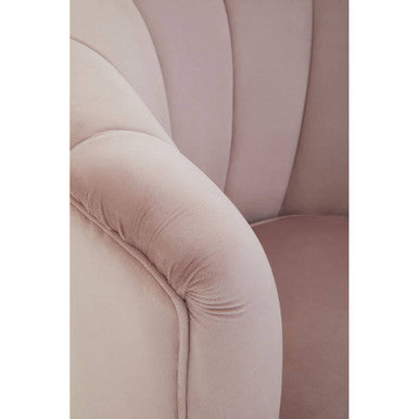 Orsina Loretta Dusky Pink Velvet Shell Accent Chair with Gold Tips
