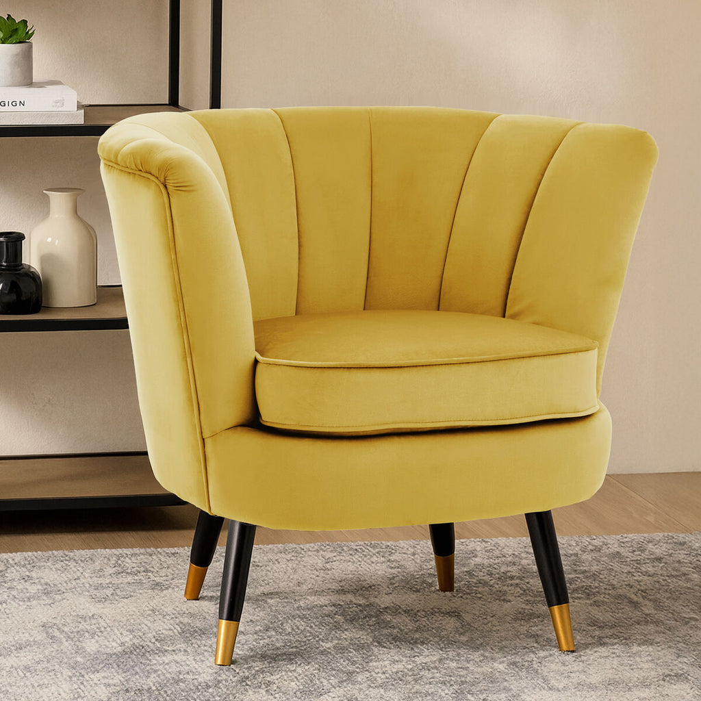 Orsina Loretta Pistachio Velvet Shell Accent Chair – Barrel Back