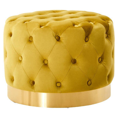 Orsina Loretta Pistachio Velvet Stool | Matte Gold Finish Base