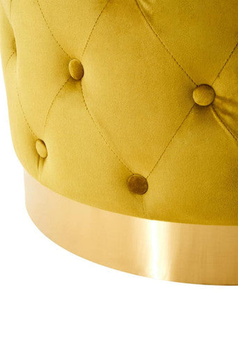 Orsina Loretta Pistachio Velvet Stool | Matte Gold Finish Base