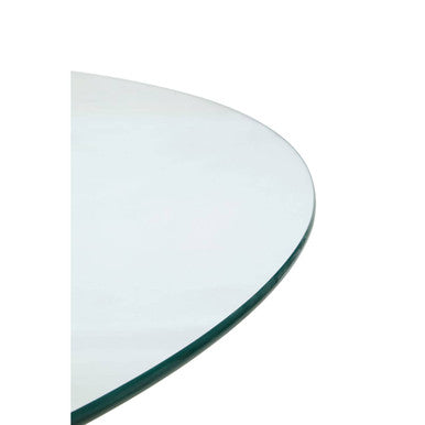 Orsina Salford Round Glass Dining Table | Grey Metal Starburst Base