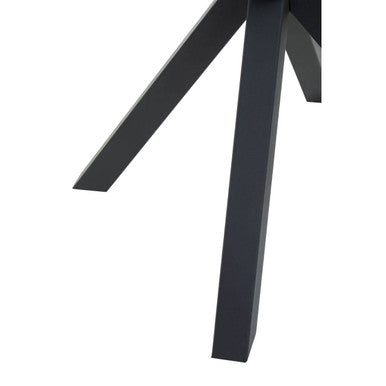 Orsina Salford Round Glass Dining Table | Black Metal Starburst Base