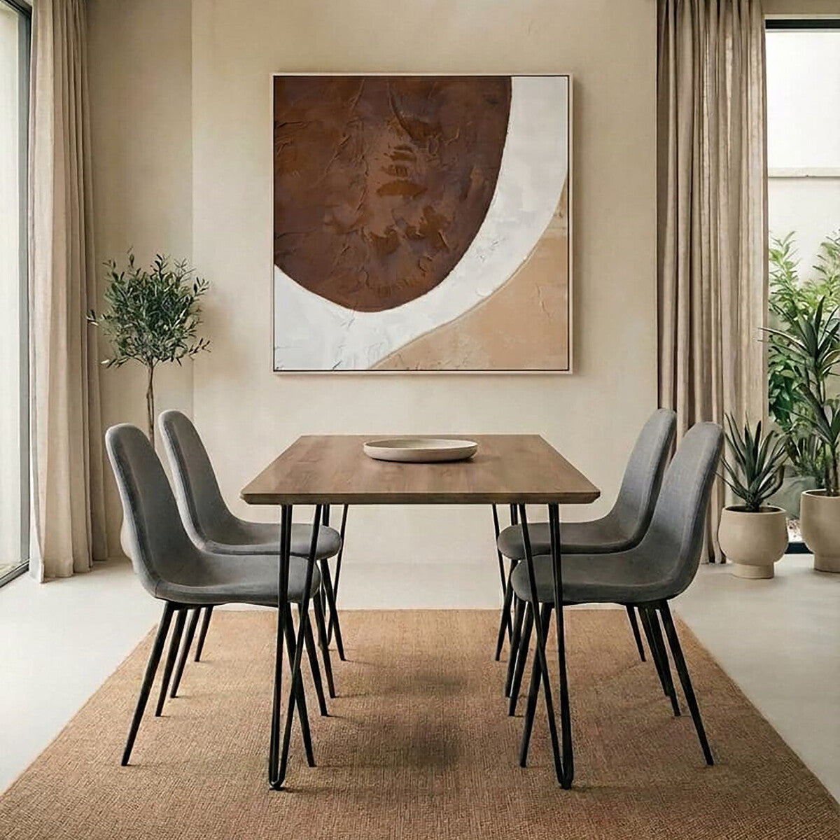 Orsina Salford Grey Fabric Dining Chair | Modern Upholstered Seat
