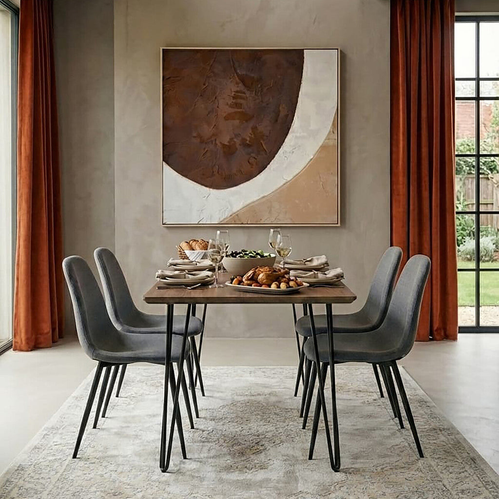 Orsina Salford Grey Fabric Dining Chair | Modern Upholstered Seat