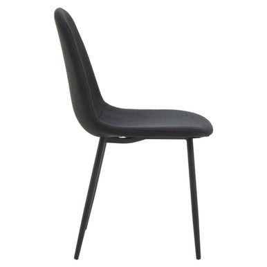 Orsina Salford Black Fabric Dining Chair – Modern Cushioned Seating