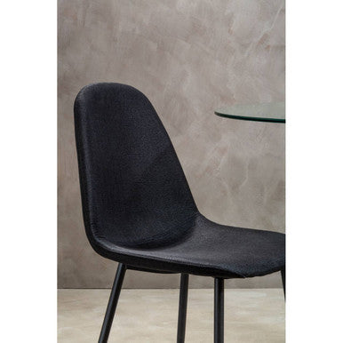 Orsina Salford Black Fabric Dining Chair – Modern Cushioned Seating