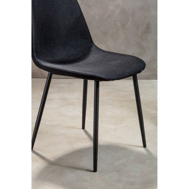 Orsina Salford Black Fabric Dining Chair – Modern Cushioned Seating