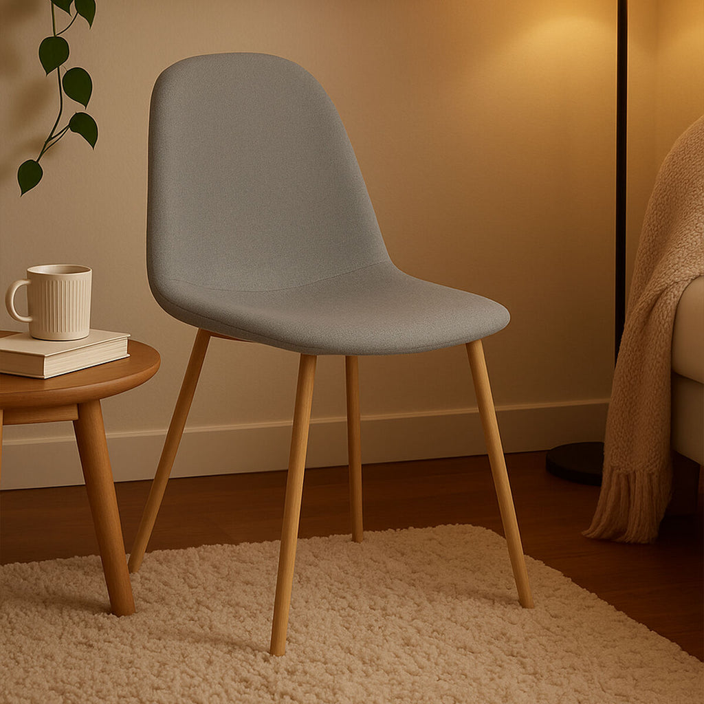 Orsina Salford Grey Dining Chair – Upholstered with Wood Effect Legs