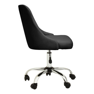 Orsina Brent Ribbed Black and Chrome Swivel Home Office Desk Chair
