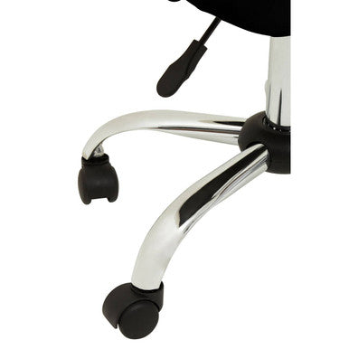 Orsina Brent Ribbed Black and Chrome Swivel Home Office Desk Chair