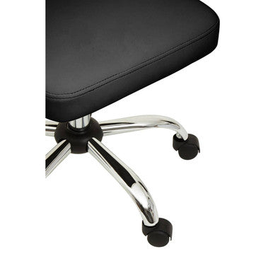 Orsina Brent Ribbed Black and Chrome Swivel Home Office Desk Chair