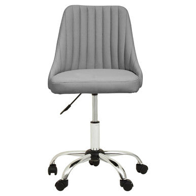 Orsina Brent Grey Faux Leather Home Office Swivel Desk Chair