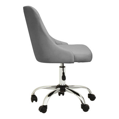 Orsina Brent Grey Faux Leather Home Office Swivel Desk Chair